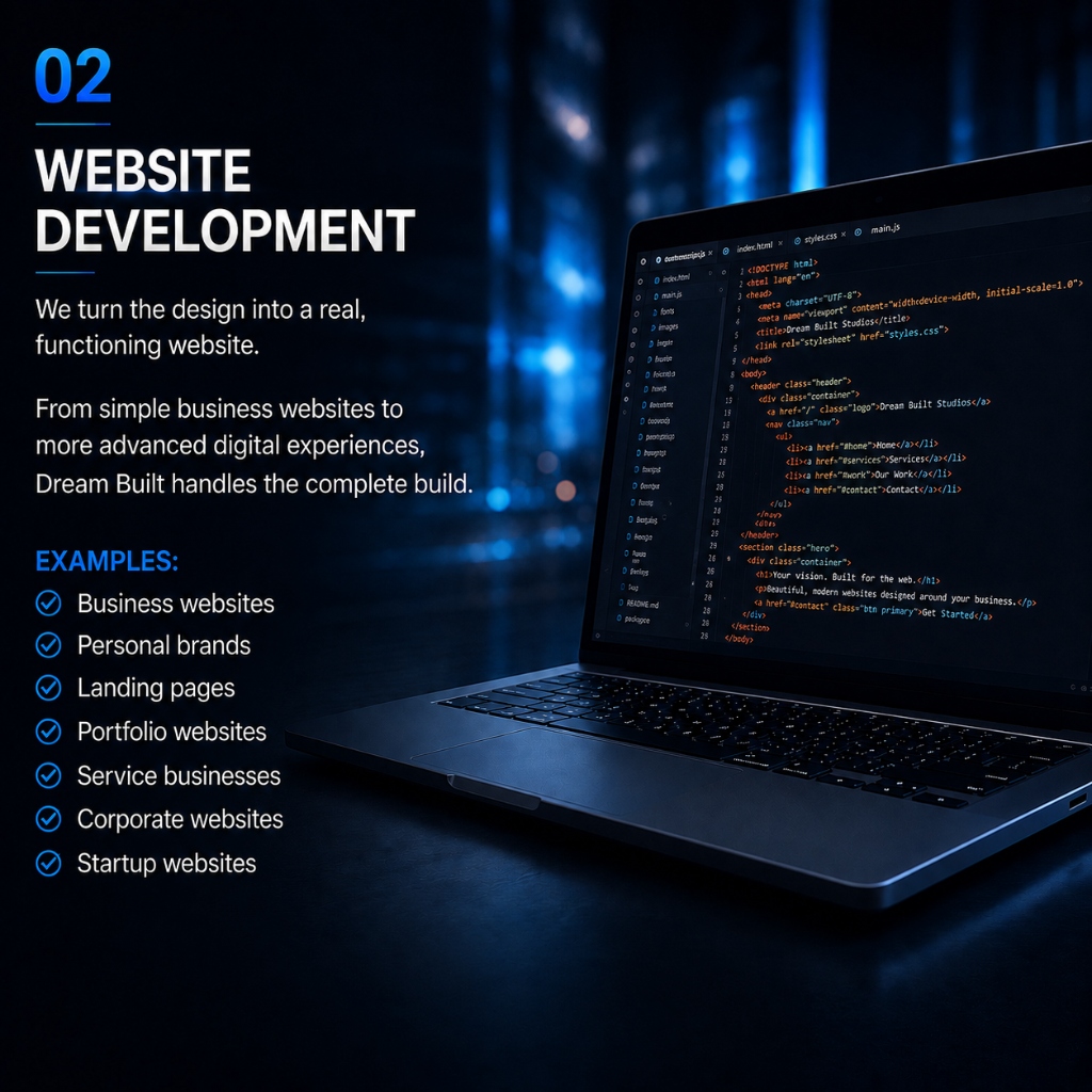 02 Website Development - Dream Built Studios