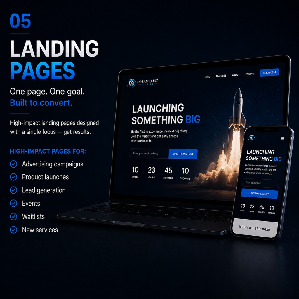 05 Landing Pages - Dream Built Studios
